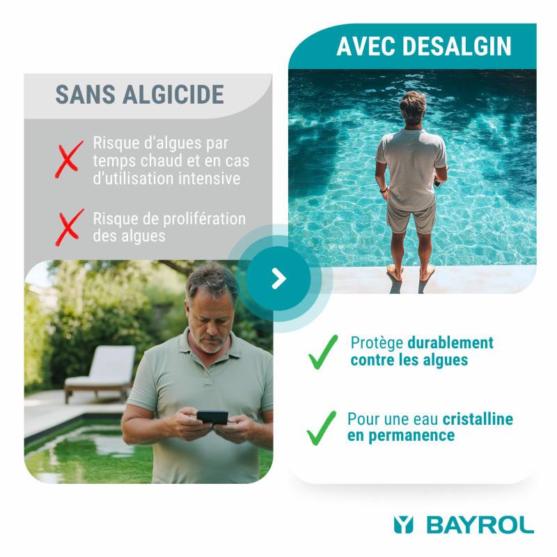 Anti-algues et clarifiant d'eau Bayrol Desalgin Classic 6 litres - Image 5
