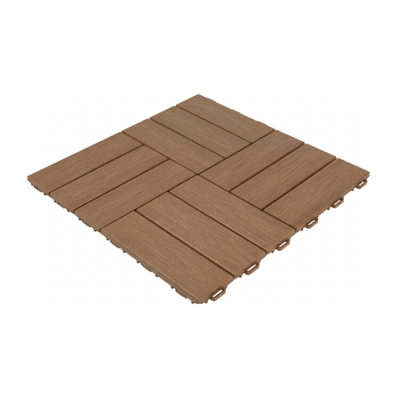 Dalle clipsable jardin finition bois "A l'italienne" - 56 x56 cm - Marron  - ArtPlast - Image 1