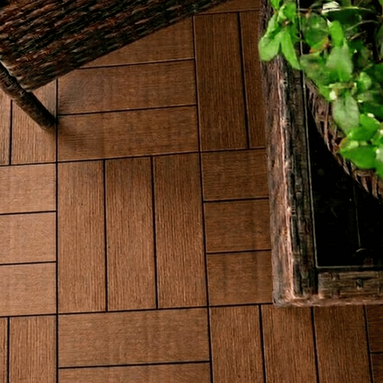 Dalle clipsable jardin finition bois "A l'italienne" - 56 x56 cm - Marron - ArtPlast - Image 6