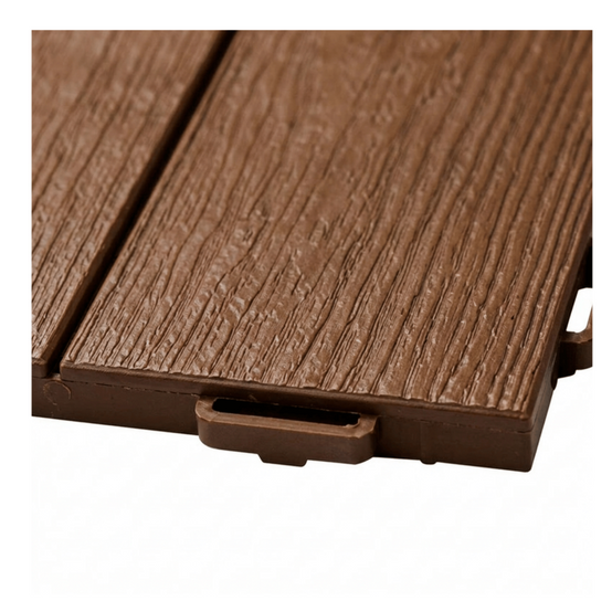 Dalle clipsable jardin finition bois "A l'italienne" - 56 x56 cm - Marron - ArtPlast - Image 3