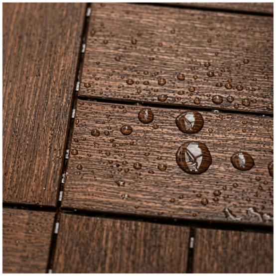 Dalle clipsable jardin finition bois "A l'italienne" - 56 x56 cm - Marron - ArtPlast - Image 4