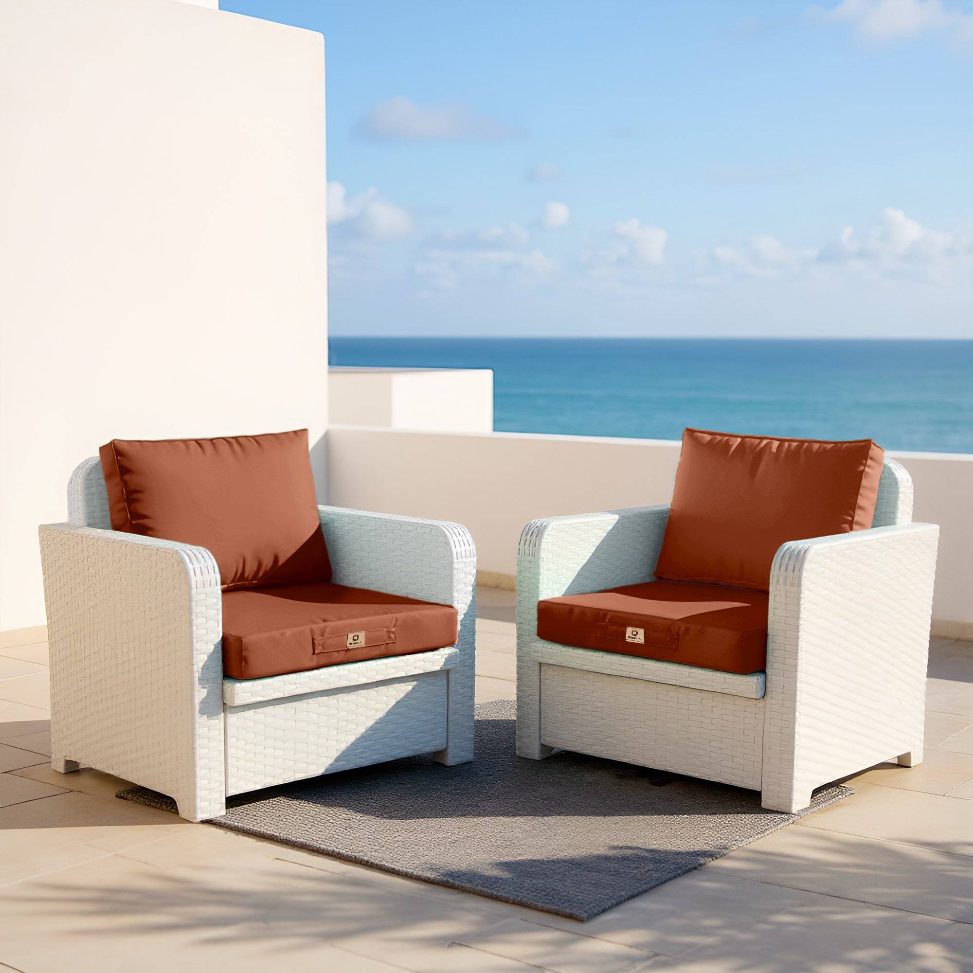 Coussins pour salon de jardin déhoussable 50x60cm Terracotta - Déco arts - Image 2