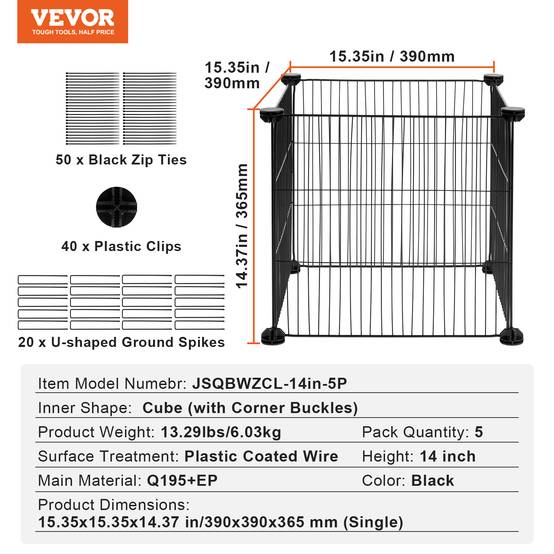 VEVOR Lot 5 protections plantes, grillage 39x39cm, maille métallique, écureuils. - Image 7