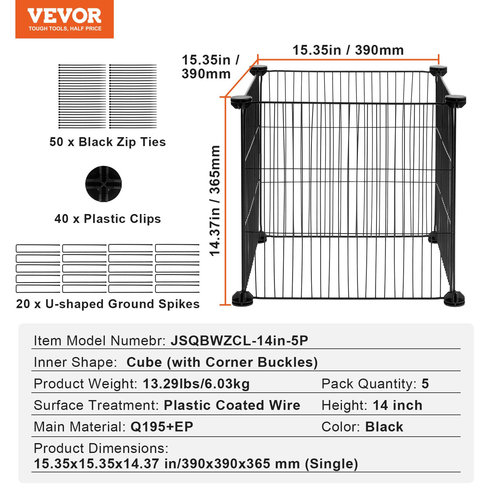VEVOR Lot 5 protections plantes, grillage 39x39cm, maille métallique, écureuils. - Image 7
