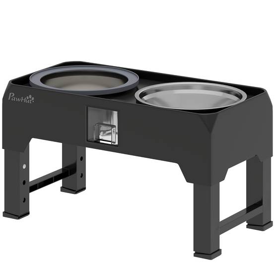 Sans Marque - Gamelle surélevée chien réglable nourriture eau 2 inox petits/grands noir,Sans Marque - Image 2