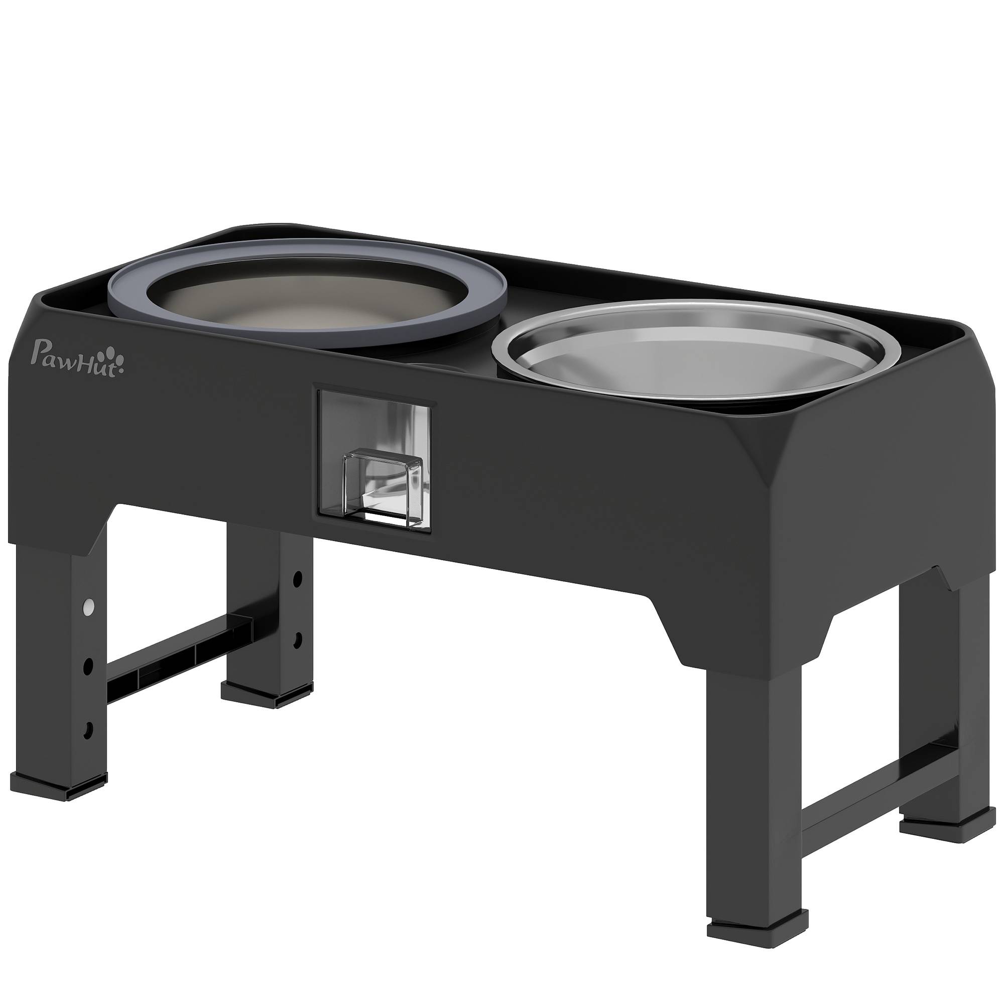 Sans Marque - Gamelle surélevée chien réglable nourriture eau 2 inox petits/grands noir,Sans Marque - Image 2