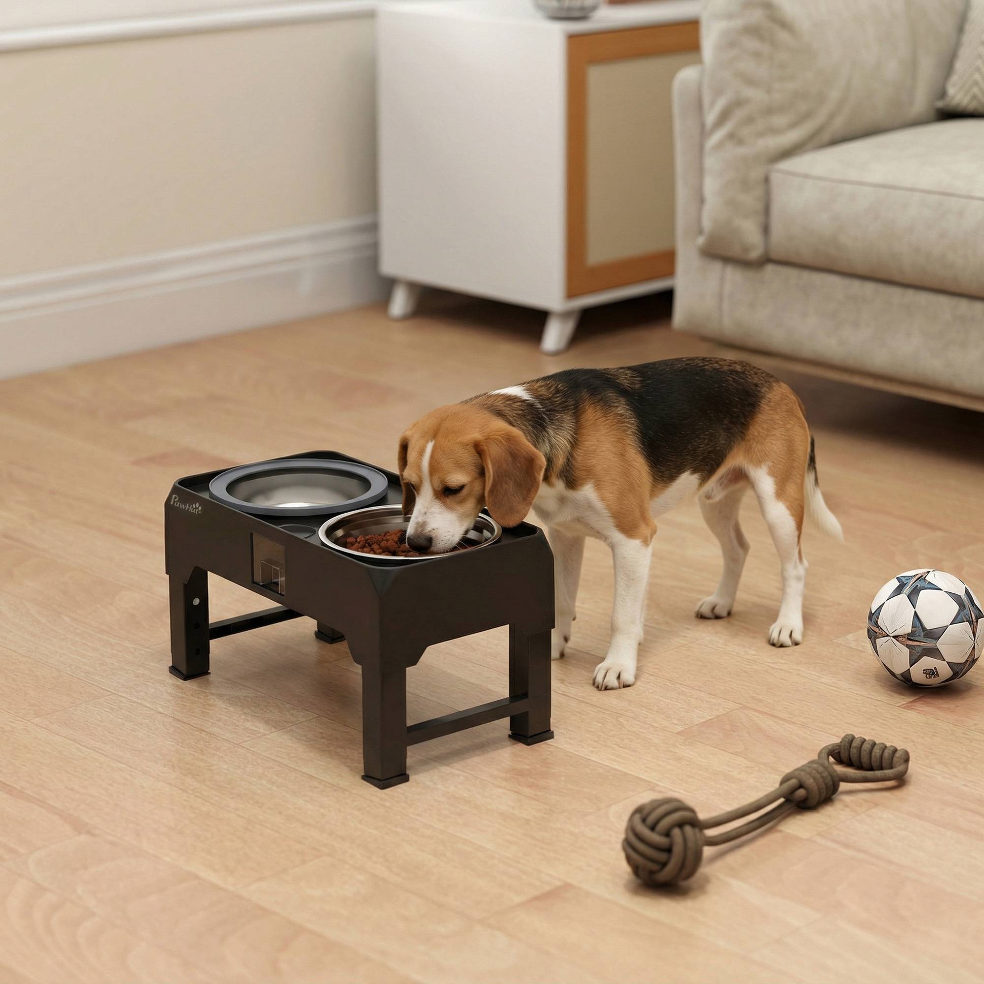 Sans Marque - Gamelle surélevée chien réglable nourriture eau 2 inox petits/grands noir,Sans Marque - Image 3