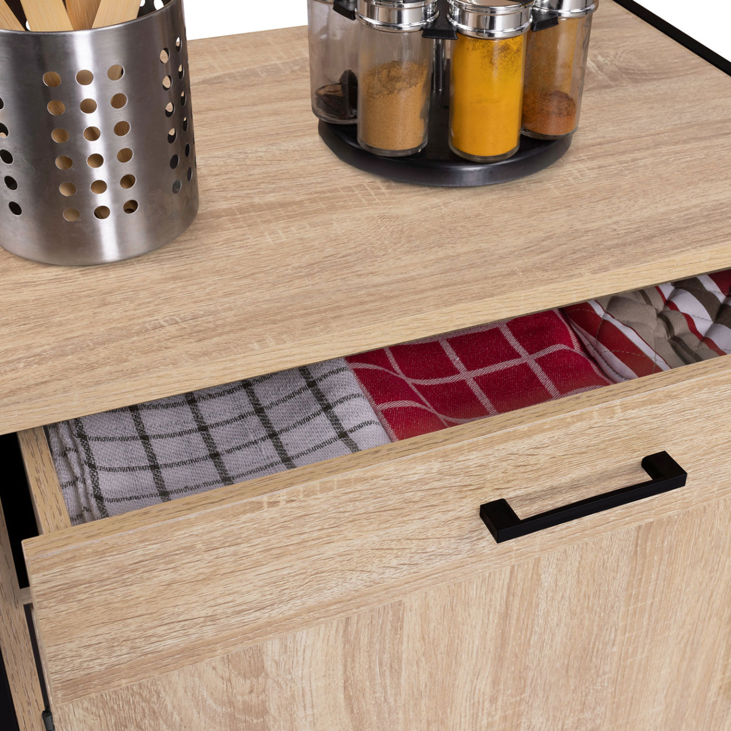 Buffet de cuisine 60 CM DETROIT meuble 2 portes design industriel + tiroir - Image 6