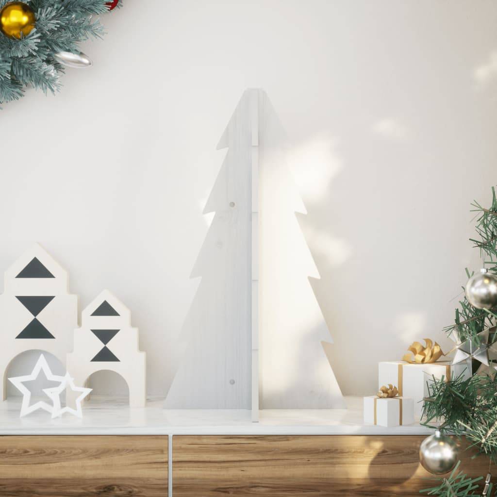 Sapin de Noël en Bois Blanc Design Épuré Décoration Intérieur 69,5 cm – ComfortXL Outdoor Living - Image 1
