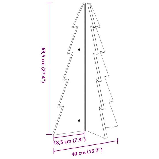 Sapin de Noël en Bois Blanc Design Épuré Décoration Intérieur 69,5 cm – ComfortXL Outdoor Living - Image 8