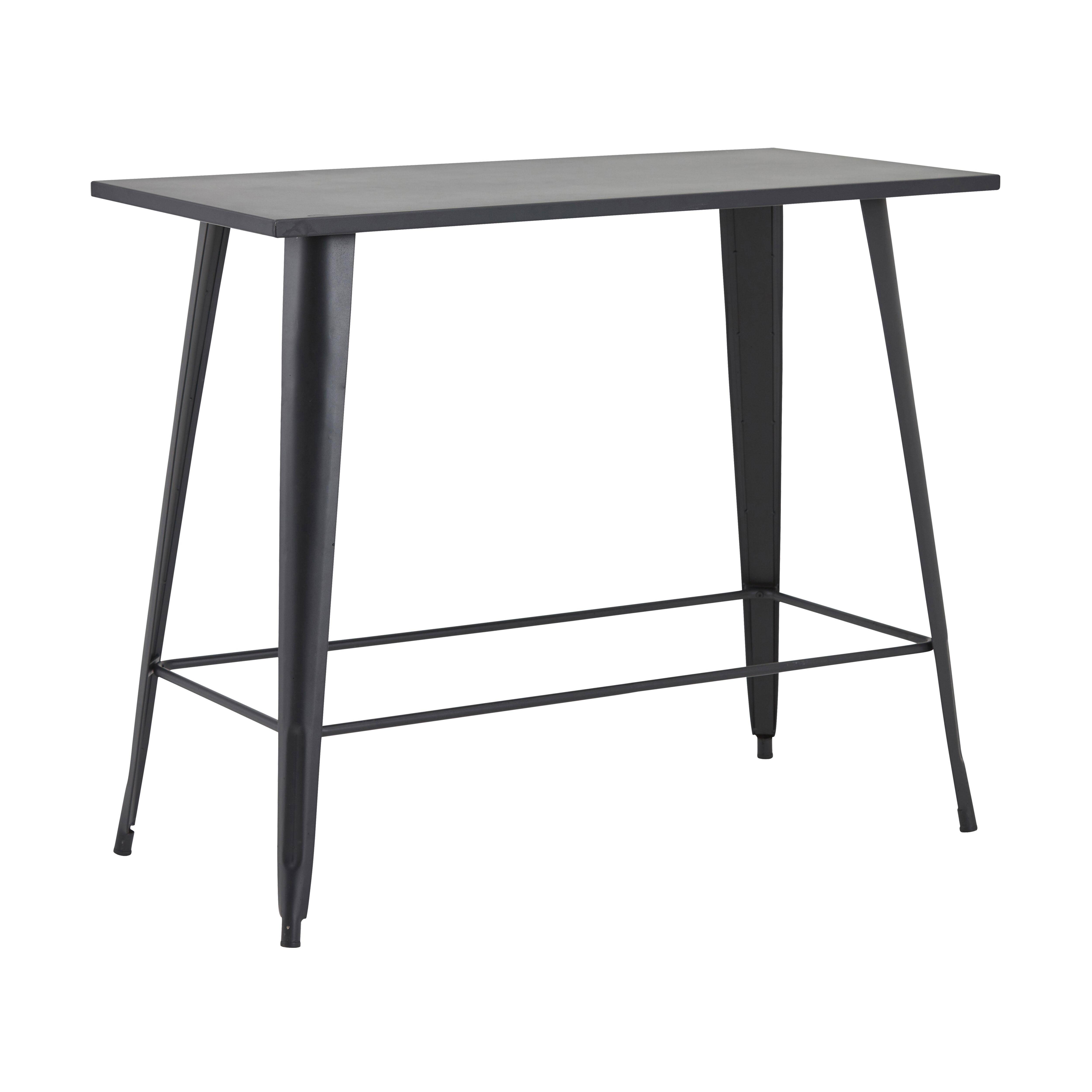 Oviala - Table haute de jardin en acier noir mat New York - Oviala - Image 1