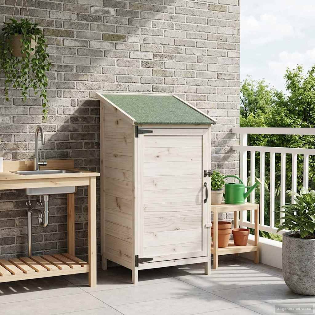 PANGIVO - Abri de jardin bois de sapin blanc 59 x 56 x 113.5 cm, poids:14.3kg - PANGIVO - Image 1