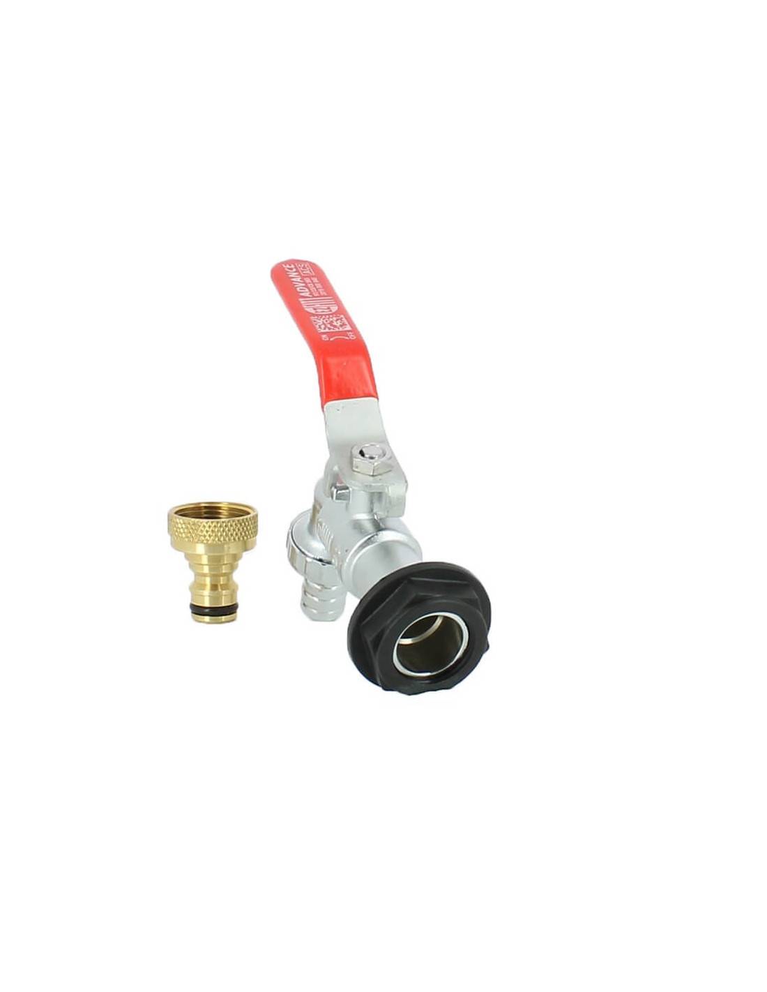 Robinet laiton chromé 15 mm + Nez 20X27 pour Récupérateur Eau - Image 3