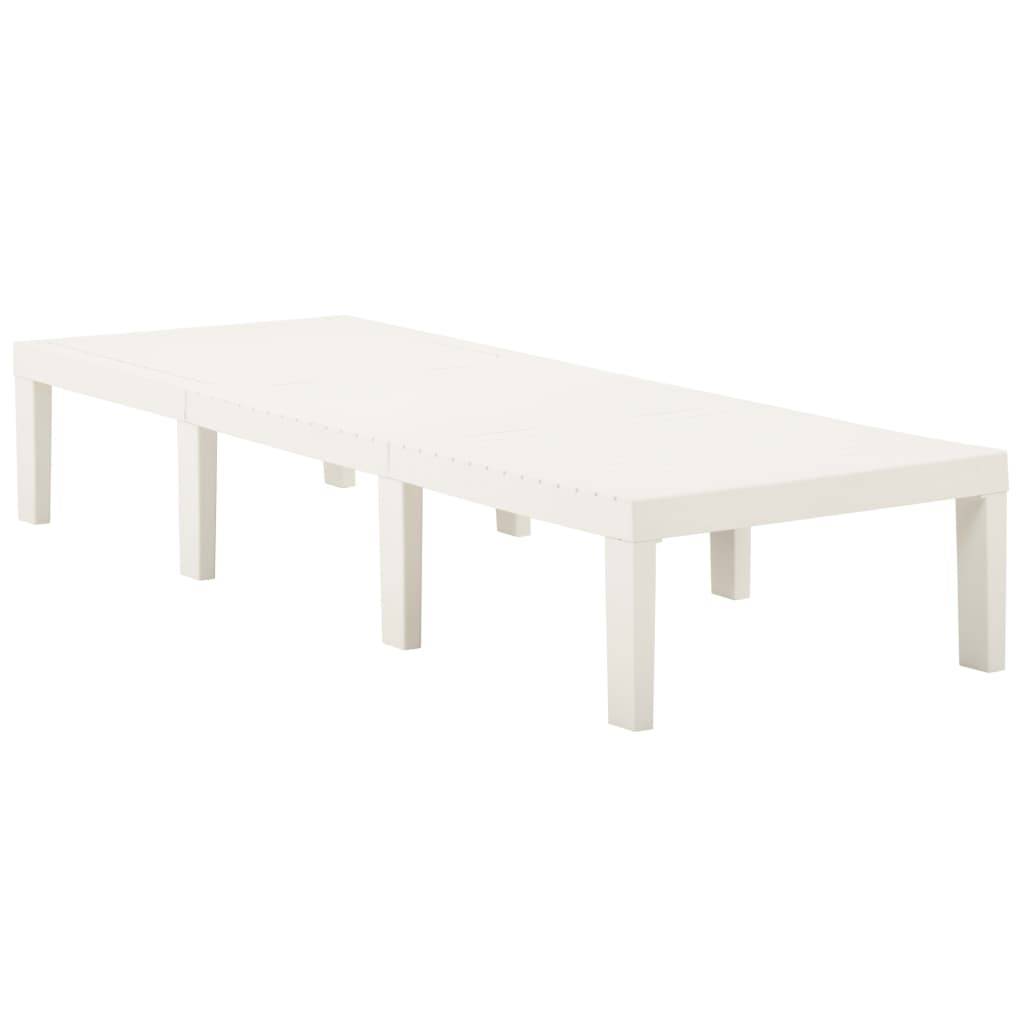 Maison Chic - Bain de soleil - Transat - Chaise longue plastique blanc - MEUBLE PRO - Image 1