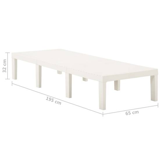 Maison Chic - Bain de soleil - Transat - Chaise longue plastique blanc - MEUBLE PRO - Image 8