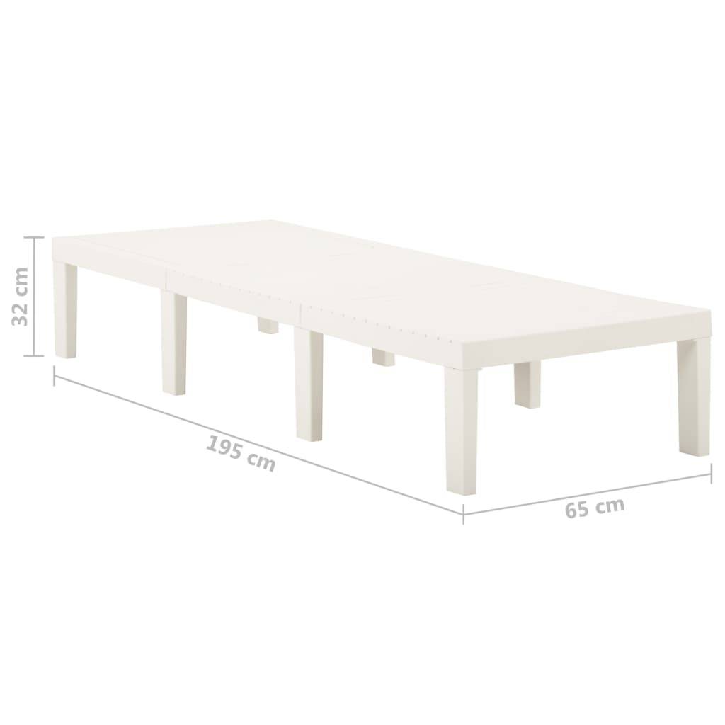 Maison Chic - Bain de soleil - Transat - Chaise longue plastique blanc - MEUBLE PRO - Image 8