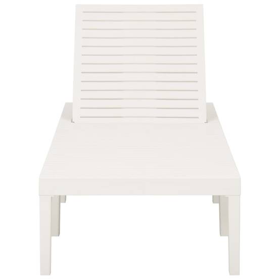 Maison Chic - Bain de soleil - Transat - Chaise longue plastique blanc - MEUBLE PRO - Image 3