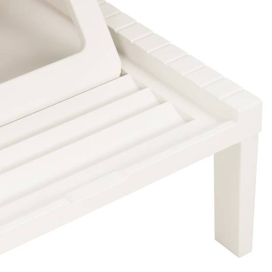 Maison Chic - Bain de soleil - Transat - Chaise longue plastique blanc - MEUBLE PRO - Image 6
