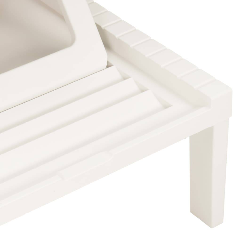 Maison Chic - Bain de soleil - Transat - Chaise longue plastique blanc - MEUBLE PRO - Image 6