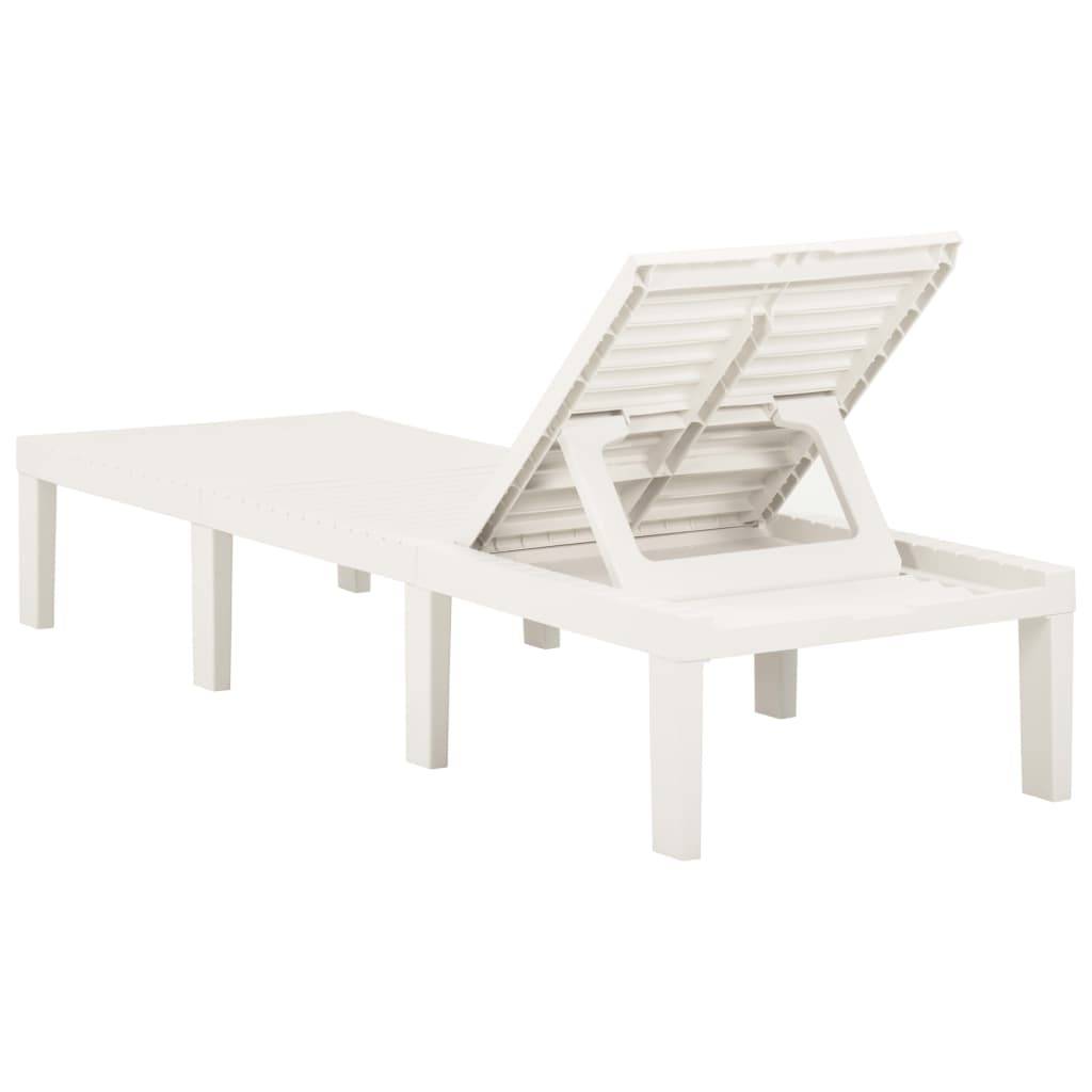 Maison Chic - Bain de soleil - Transat - Chaise longue plastique blanc - MEUBLE PRO - Image 5
