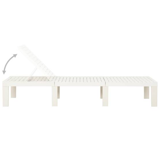 Maison Chic - Bain de soleil - Transat - Chaise longue plastique blanc - MEUBLE PRO - Image 4