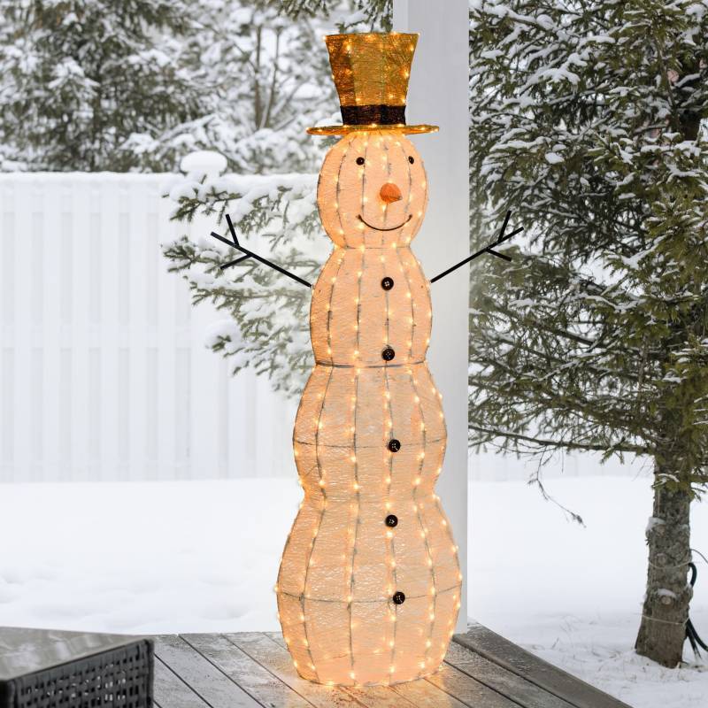 Lotti - Bonhomme de neige lumineux 3D H150cm 320 LED ambré fixe Timer extérieur Smart Connect 31V professionnel Lotti - Image 1