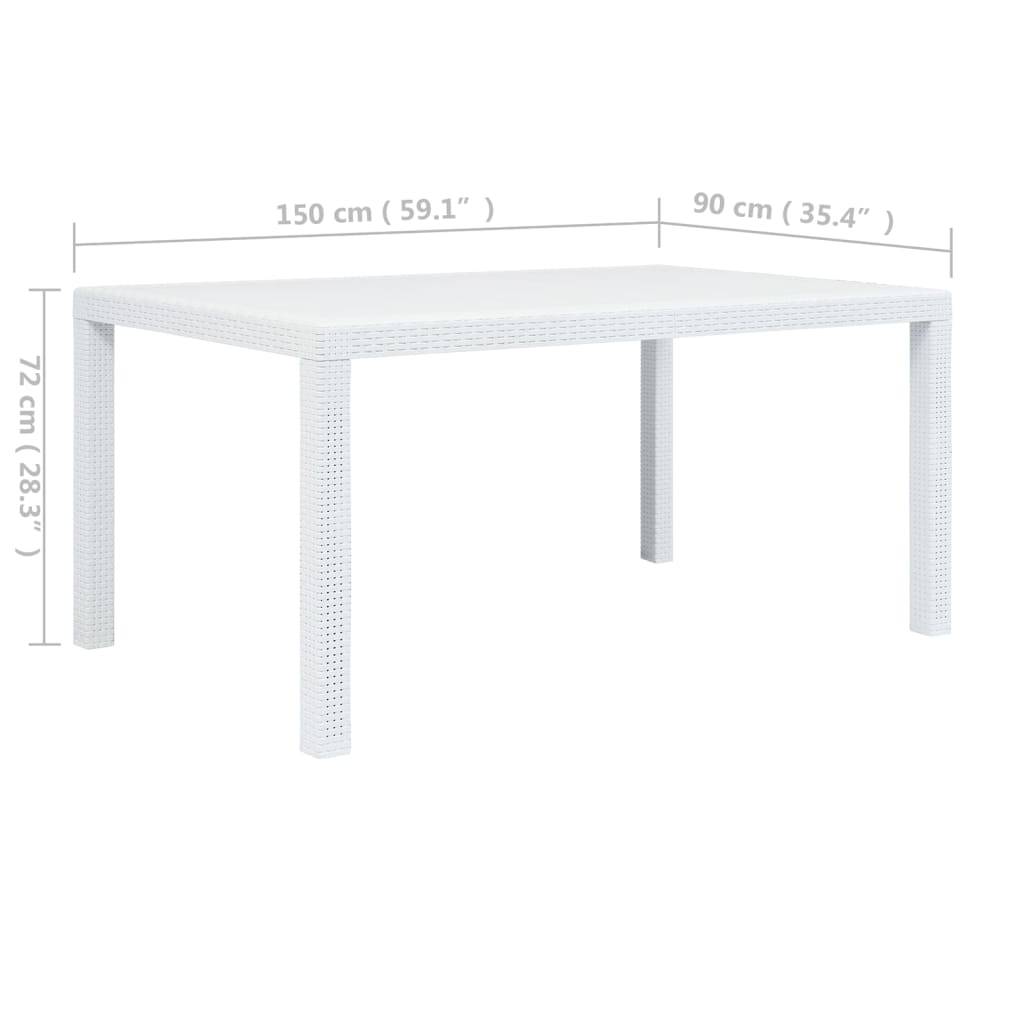 Table de jardin Plastique Blanc 150 x 90 x 72 cm - PANGIVO - Image 5