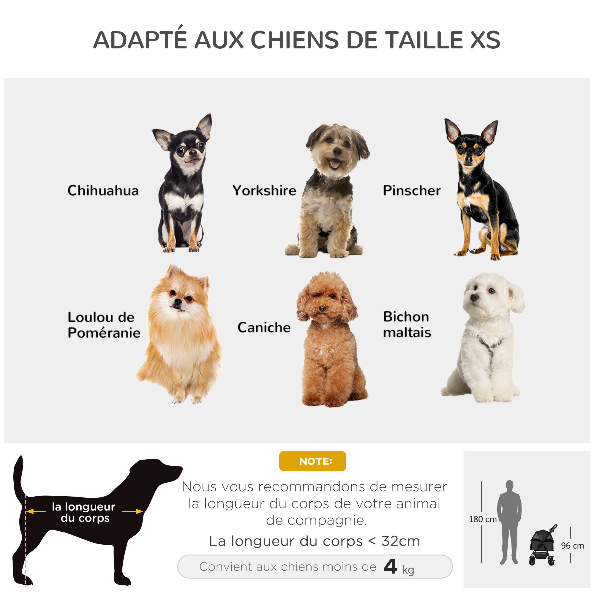 Poussette buggy pliable chien chat panier rangement porte-gobelets tissu 300D Oxford imperméable 4 roues noir - Image 9