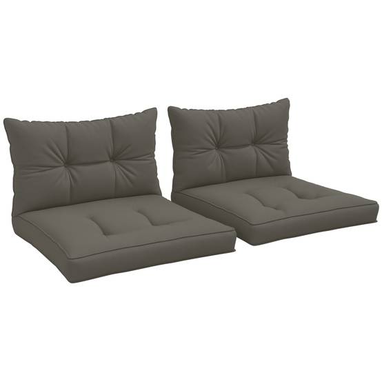 Outsunny - Lot 4 coussins jardin 2 assise + 2 dossier capitonné polyester gris anthracite - Outsunny - Image 1