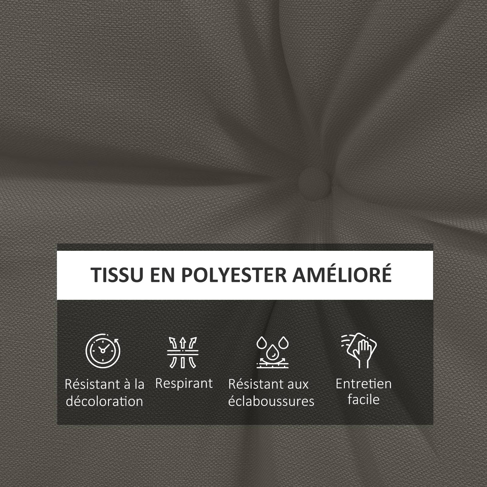 Outsunny - Lot 4 coussins jardin 2 assise + 2 dossier capitonné polyester gris anthracite - Outsunny - Image 3