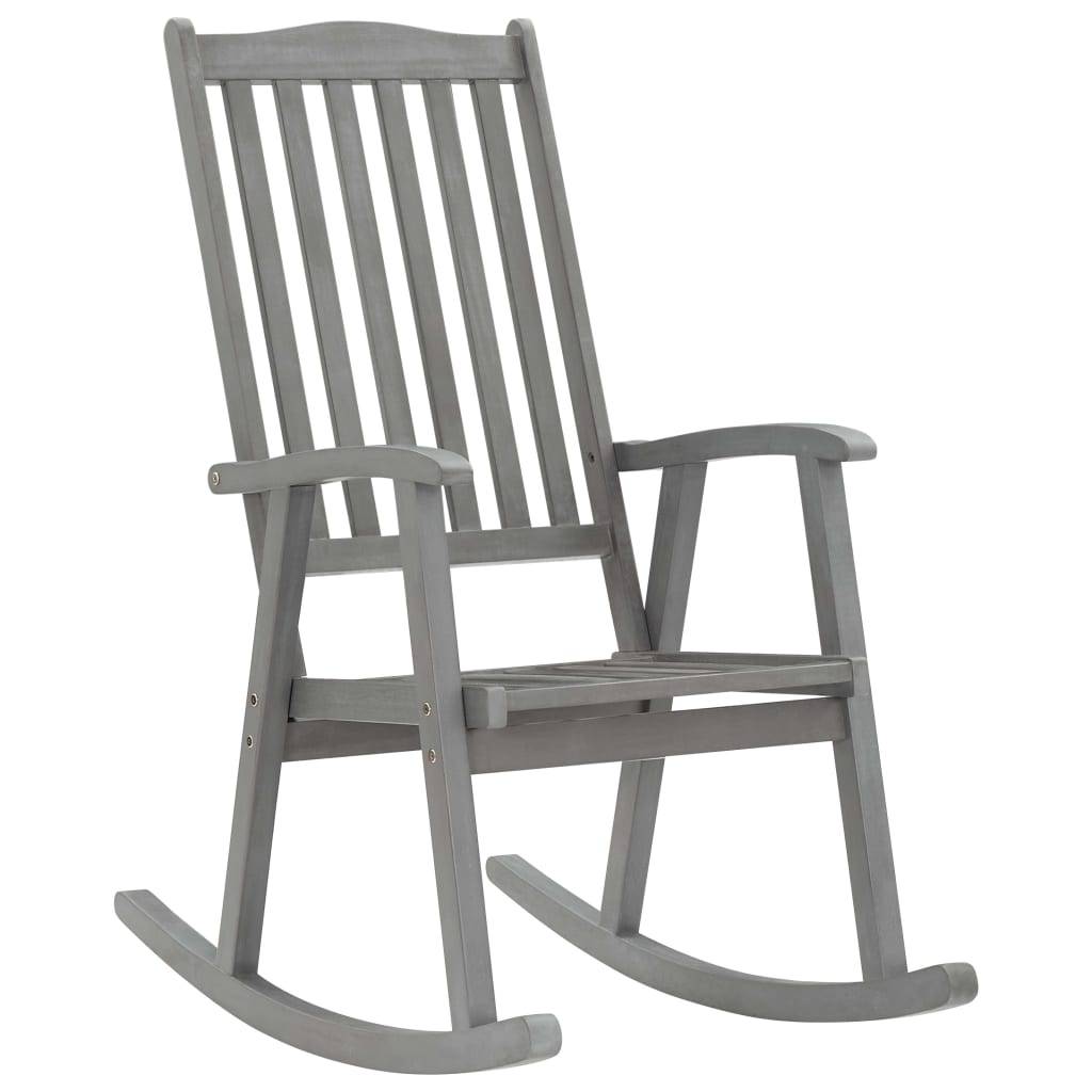 Vidaxl - Chaise à bascule avec coussins Gris Bois d'acacia massif vidaXL 3064214 - Image 2
