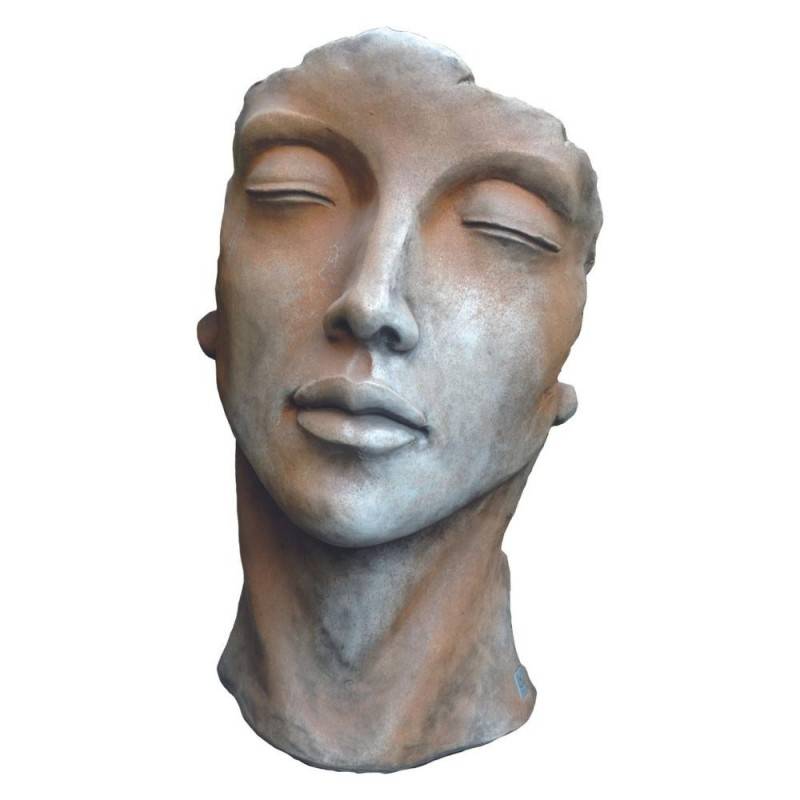 Statue visage femme extérieur petit format - Gris beton 50 cm - Jardinex - Image 1
