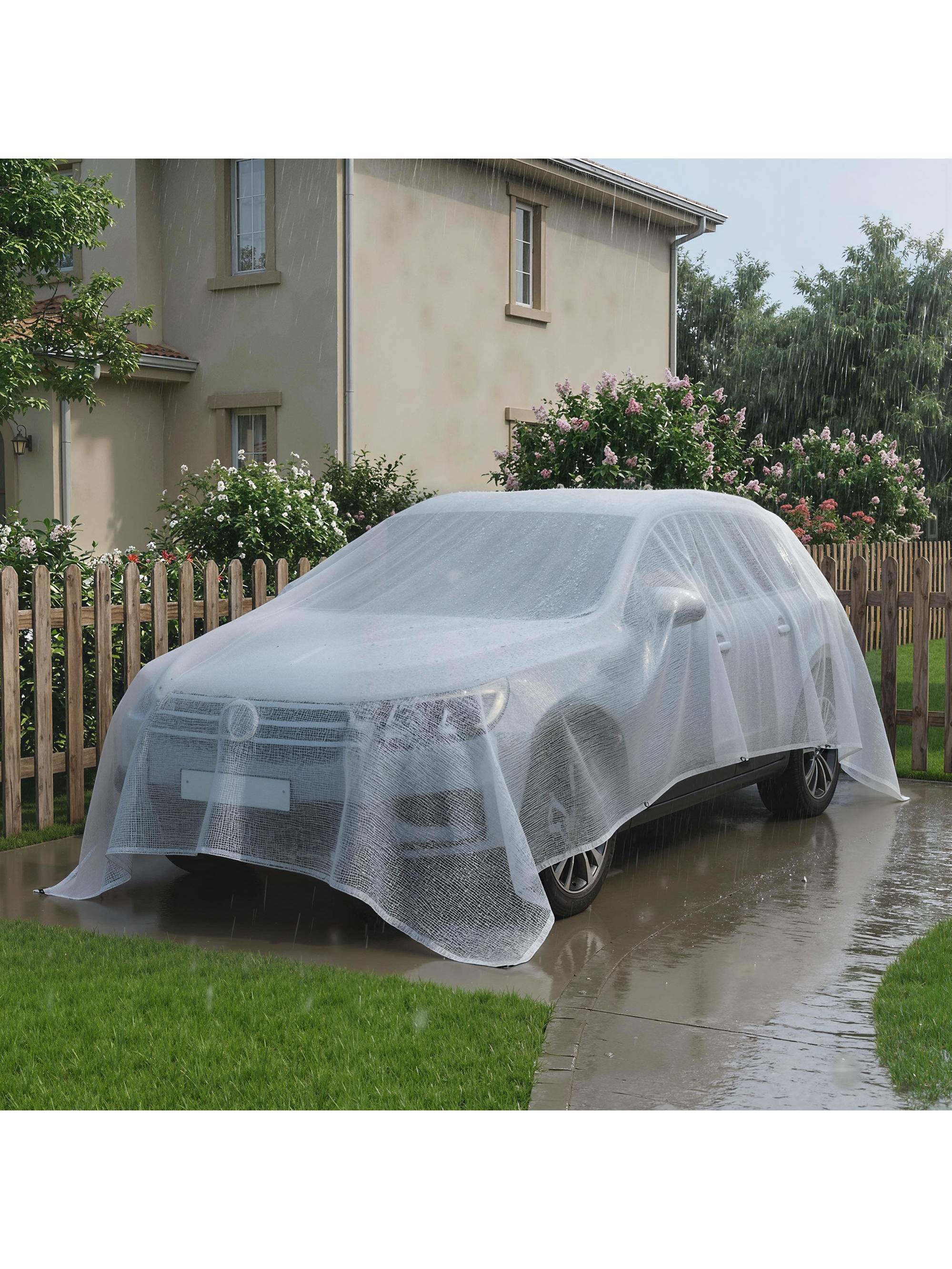 ComfortXL - Bâche de protection PE 4 x 6 m blanche 140 g/m² pour jardin voiture et bois étanche avec œillets renforcés - Image 10