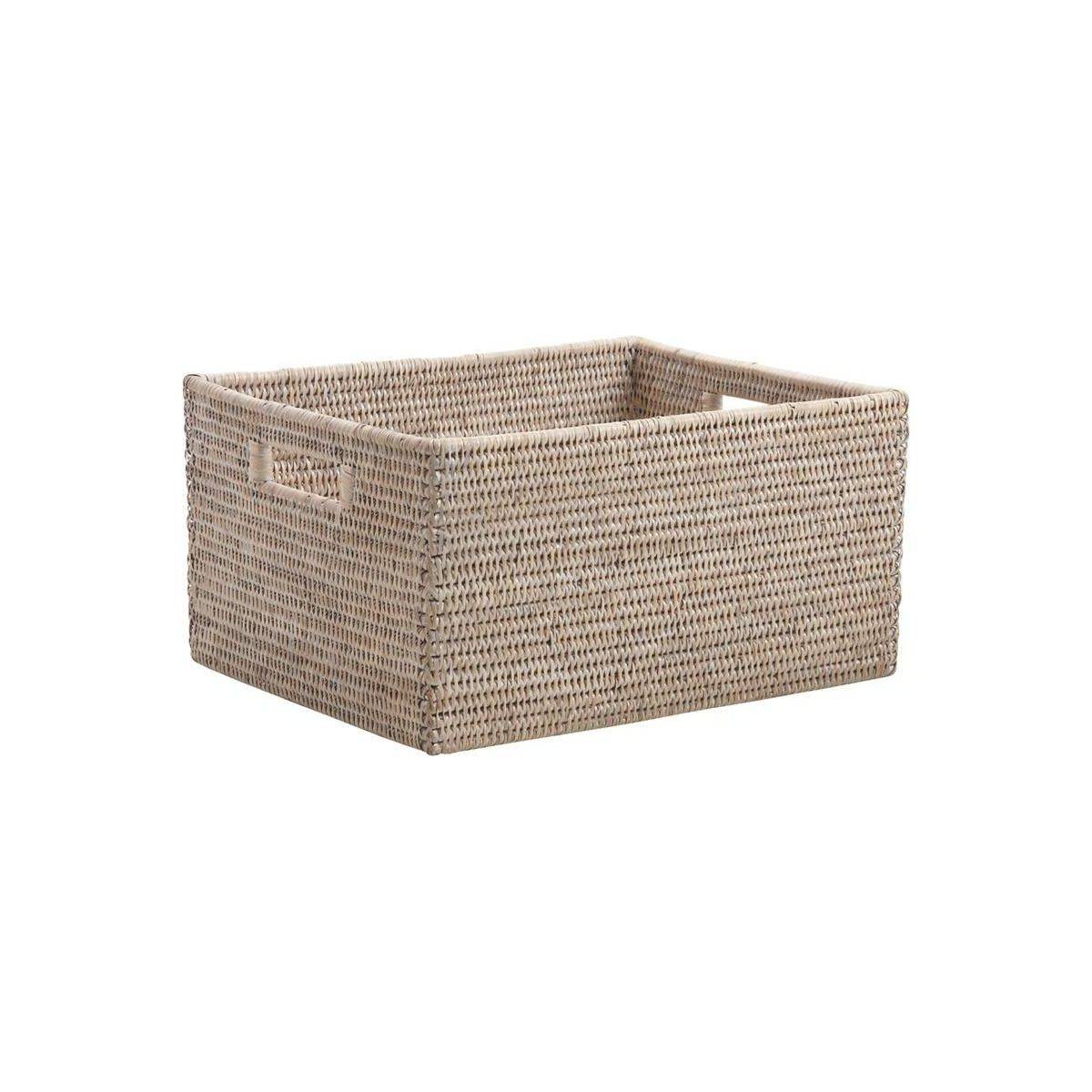 Aubry Gaspard - Corbeille rangement en rotin 24 x 19 x 13 cm - Image 1