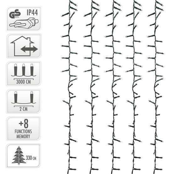 Ecd-Germany - Guirlande lumineuse de Noël déco sapin 30m 1500LED éclairage intérieur/extérieur - Image 5