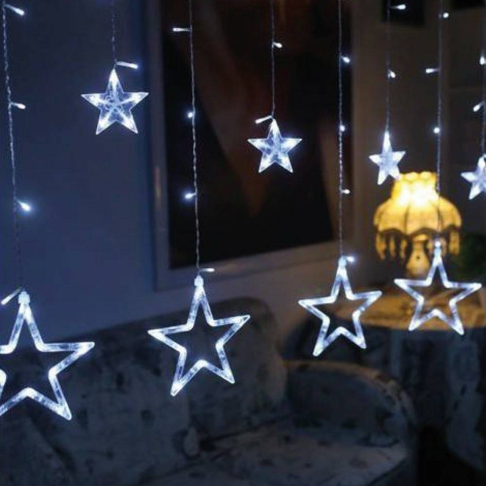 Rideaux lumineux étoilé avec LED à piles - Image 3