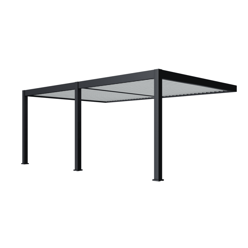 Ombrea - Pergola Bioclimatique motorisée Ombréa 4x8M adossée – Anthracite et Blanc - Image 2