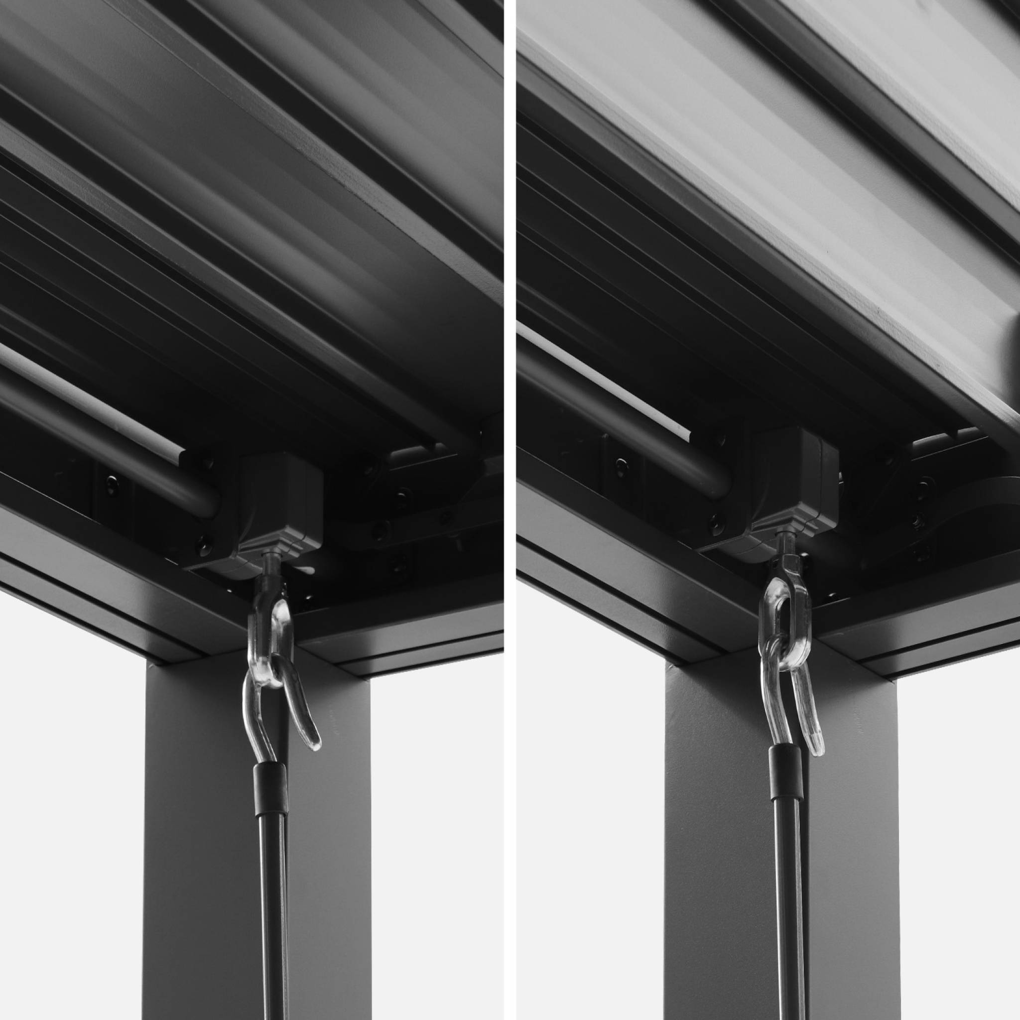 Pergola bioclimatique aluminium et acier 4x3m + 3 persiennes 100cm anthracite Palace | sweeek - Image 4