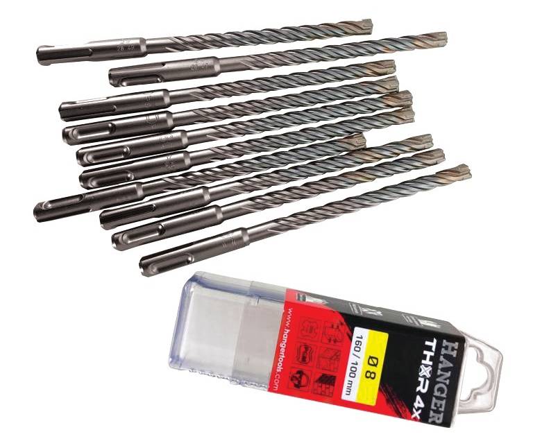 10 forets béton THOR SDS Plus 4 taillants 6X100X160 - HANGER - 155792 - Image 3