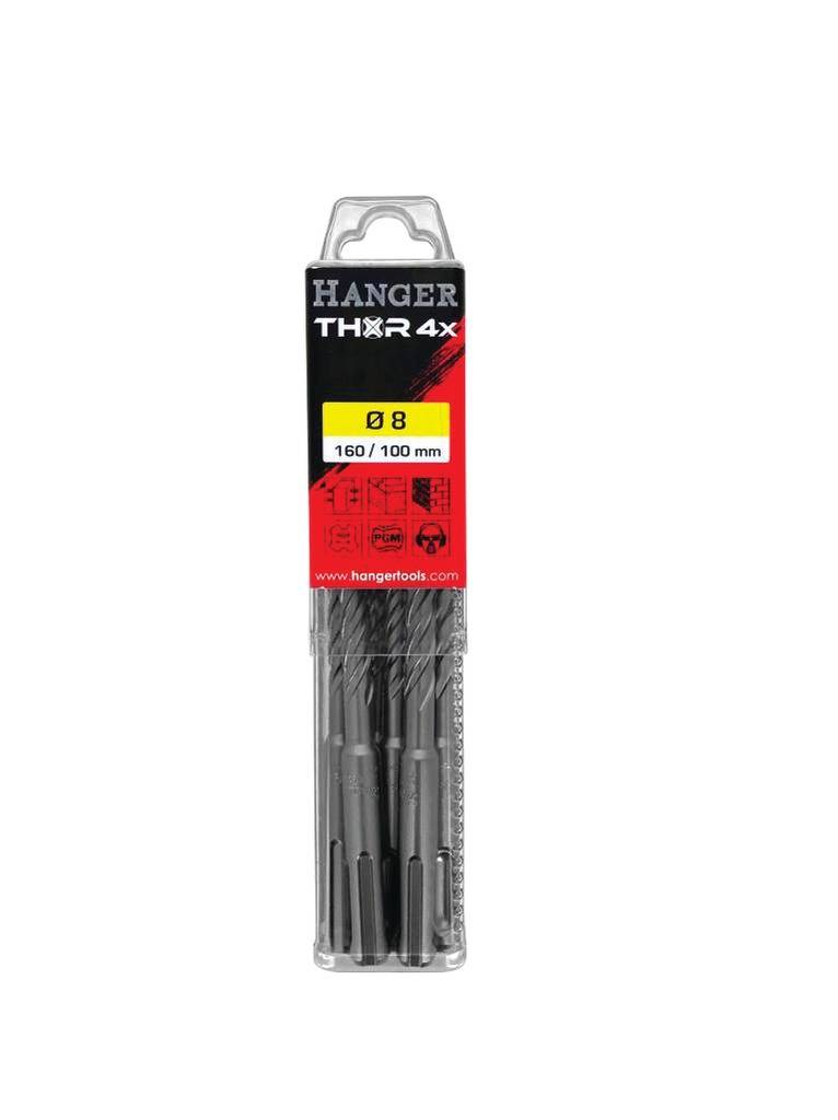 10 forets béton THOR SDS Plus 4 taillants 6X100X160 - HANGER - 155792 - Image 1