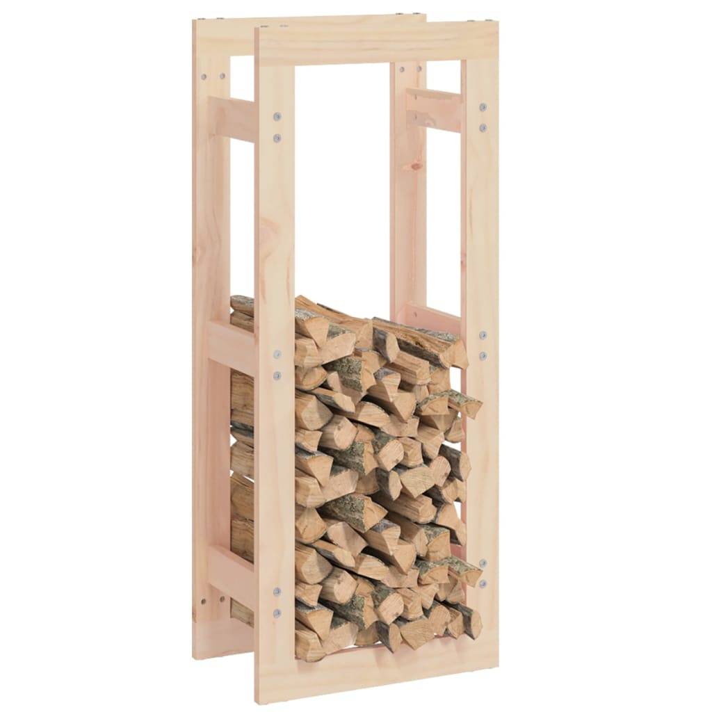 Support bois de chauffage vertical Bois de Pin Massif Rangement intérieur extérieur 41x25x100 cm - ComfortXL Outdoor Living - Image 4