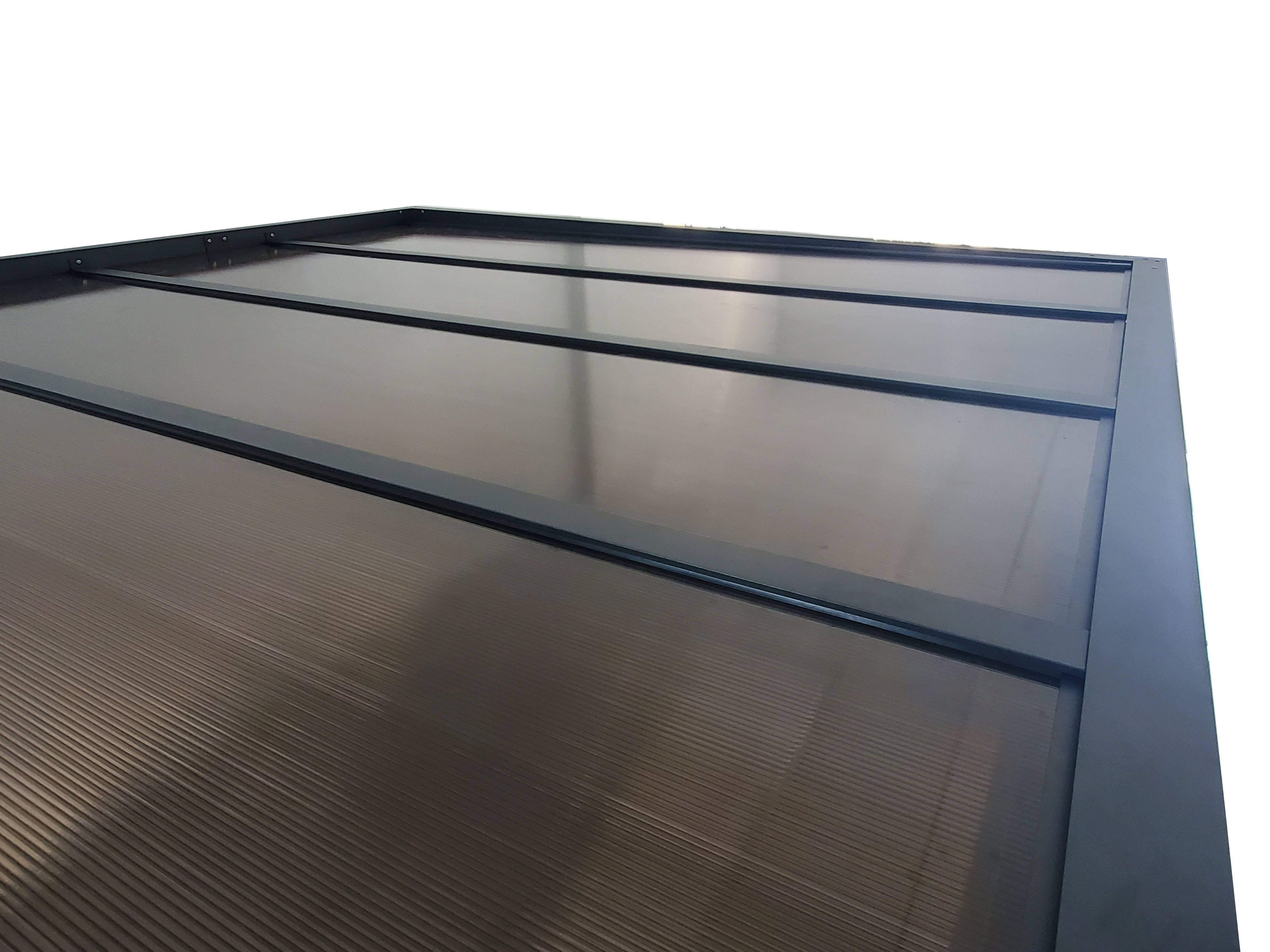 Carport aluminium 5,15mx 3m GREEN OUTSIDE coloris noir 1 place avec eclairage LED - Image 2