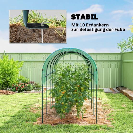 Serre tunnel acier pour potager protection intempéries 400x120x170cm vert - ComfortXL Outdoor Living - Image 6