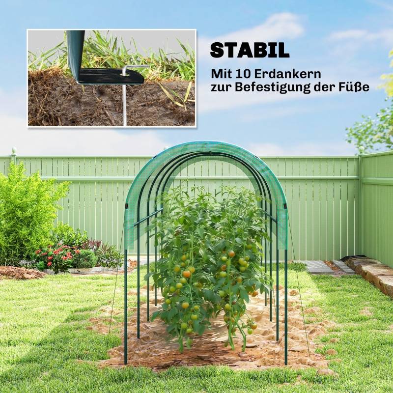 Serre tunnel acier pour potager protection intempéries 400x120x170cm vert - ComfortXL Outdoor Living - Image 6
