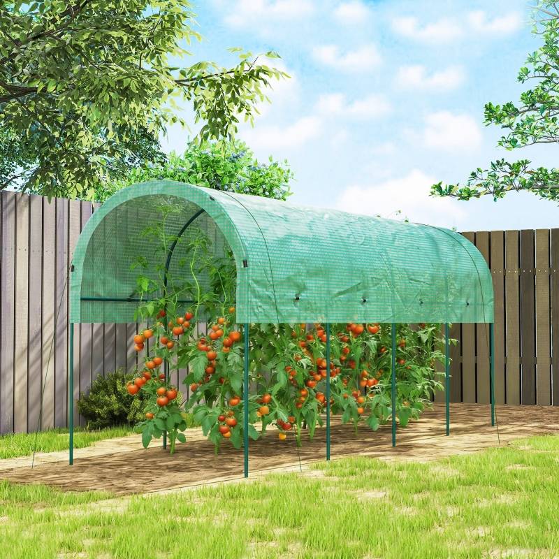 Serre tunnel acier pour potager protection intempéries 400x120x170cm vert - ComfortXL Outdoor Living - Image 1