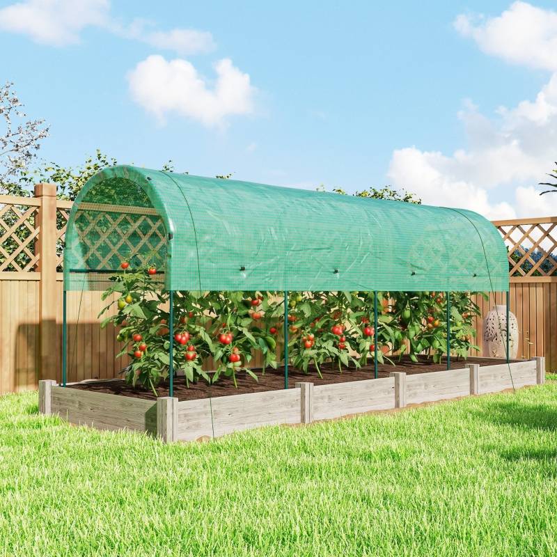Serre tunnel acier pour potager protection intempéries 400x120x170cm vert - ComfortXL Outdoor Living - Image 7