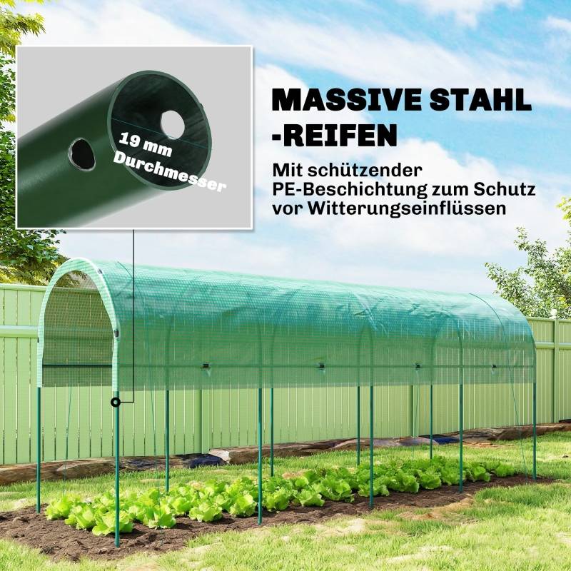 Serre tunnel acier pour potager protection intempéries 400x120x170cm vert - ComfortXL Outdoor Living - Image 5