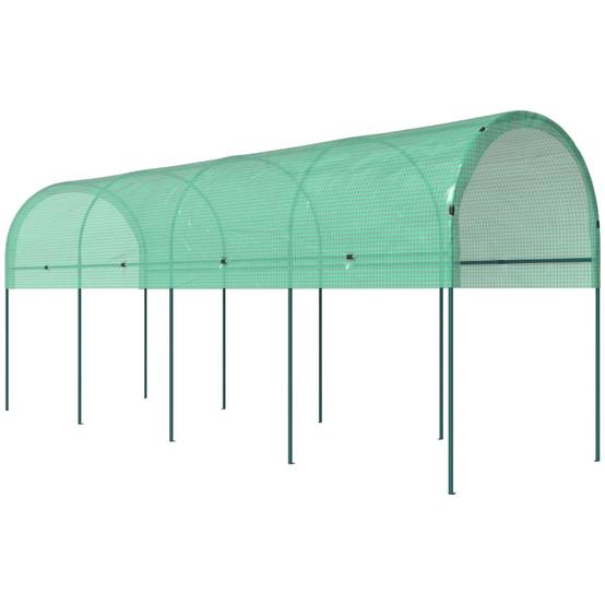Serre tunnel acier pour potager protection intempéries 400x120x170cm vert - ComfortXL Outdoor Living - Image 2