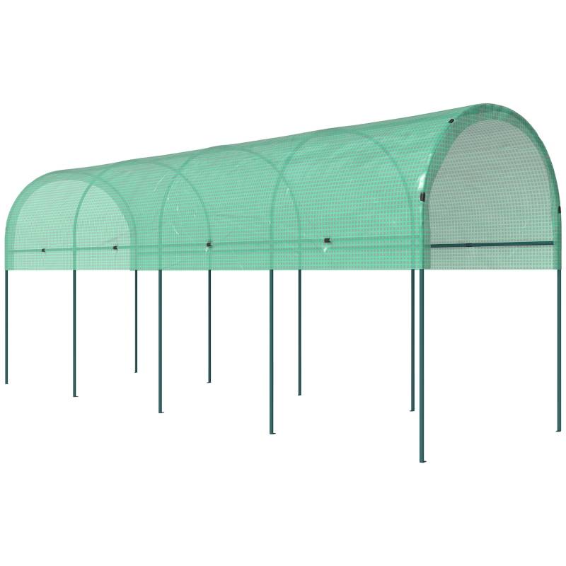 Serre tunnel acier pour potager protection intempéries 400x120x170cm vert - ComfortXL Outdoor Living - Image 2