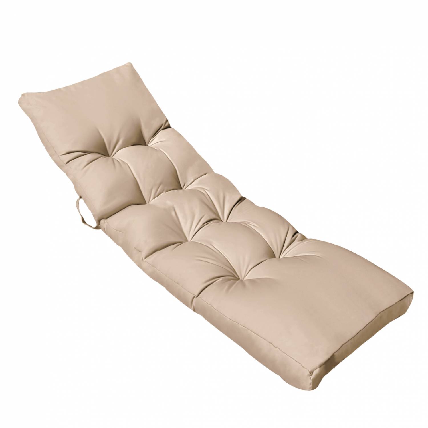 Coussin matelassé pour bain de soleil, transat - 185 x 60 cm - Beige - Linxor - Image 1